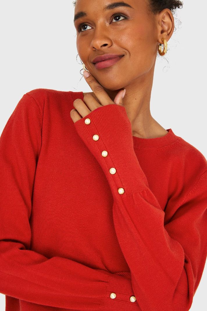 Sweater Mangas Detalles Perlas Óxido Nicopoly-5