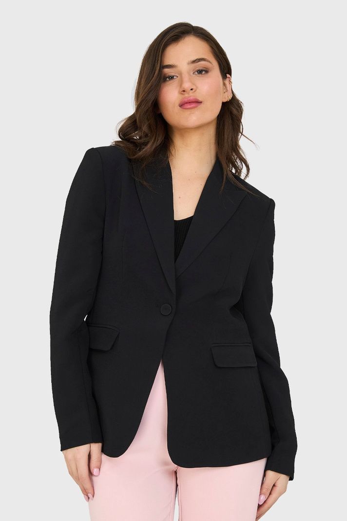 Blazer Bolsillos y Botón  Negro Nicopoly-4