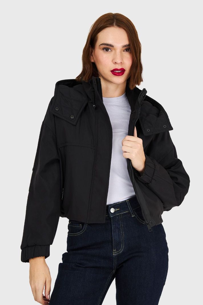 Chaqueta Corta Impermeable Negro Nicopoly-0