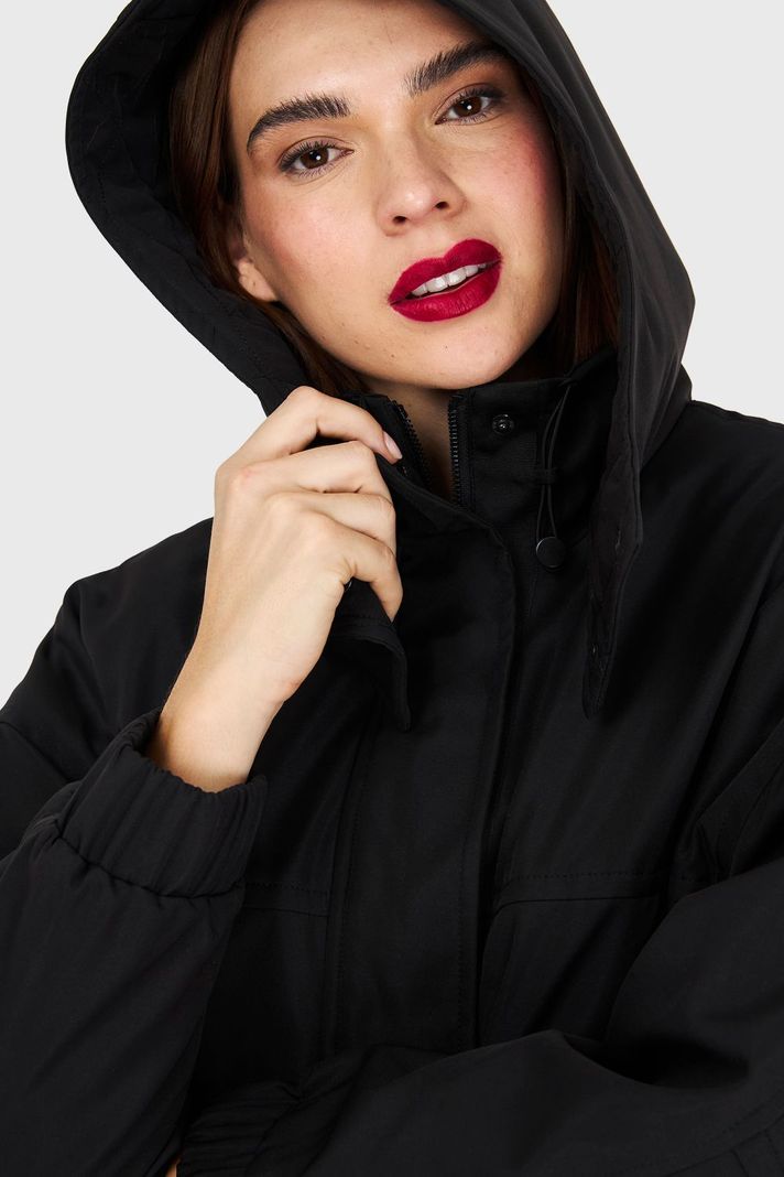 Chaqueta Corta Impermeable Negro Nicopoly-5