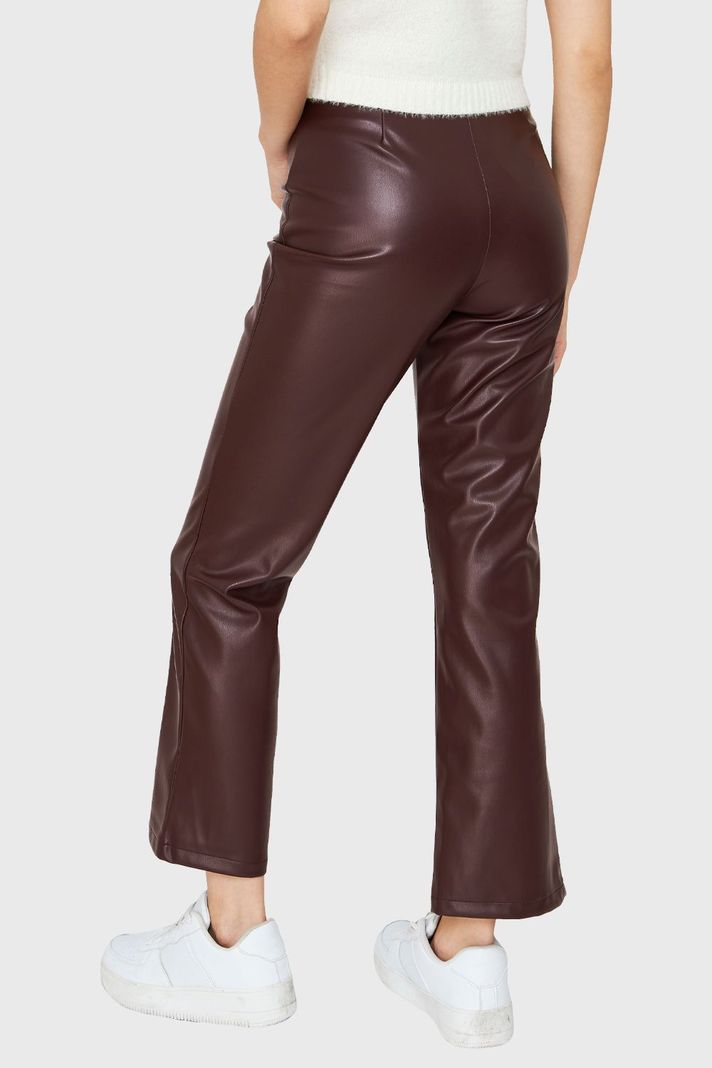 Legging Ecocuero Cierre Lateral Burdeos Nicopoly-3