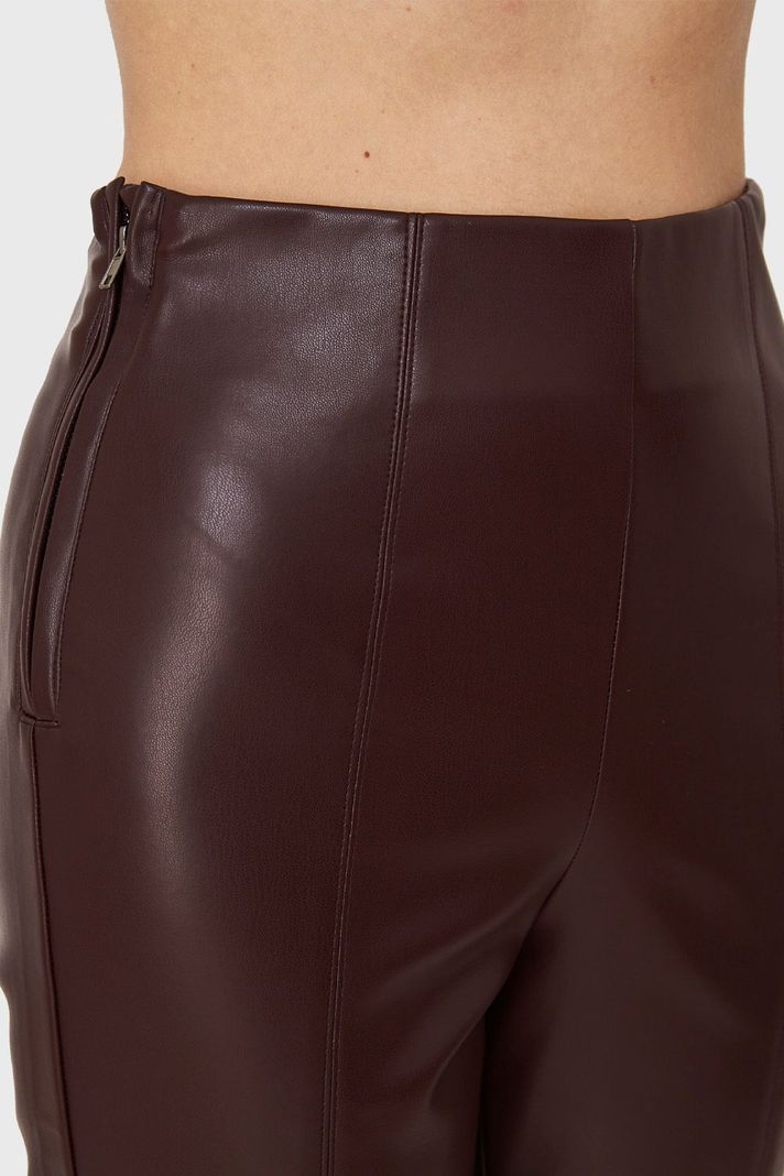 Legging Ecocuero Cierre Lateral Burdeos Nicopoly-5