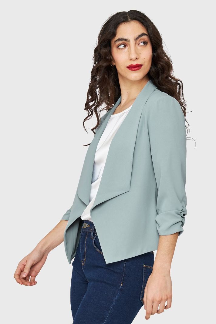 Blazer Solapa Manga 3/4 Celeste Nicopoly-2