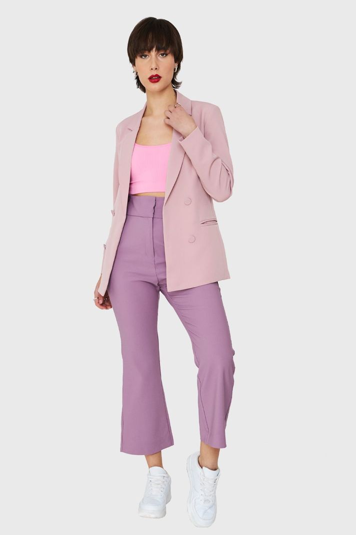 Blazer Botones Decorativos Palo Rosa Nicopoly-1
