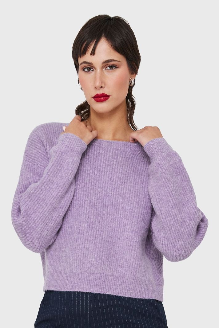 Sweater Crop Acanalado Lila Nicopoly-4