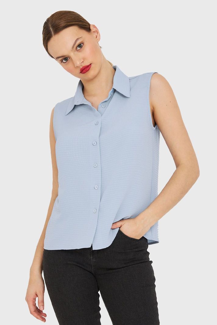 Blusa Sin Mangas Celeste Nicopoly-0
