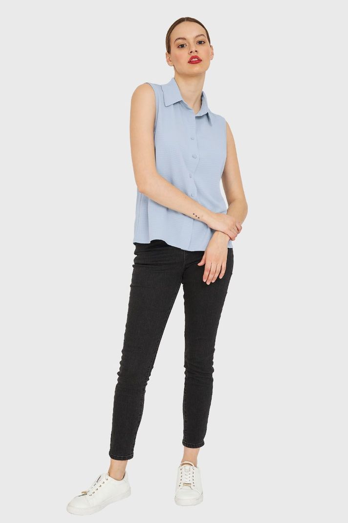 Blusa Sin Mangas Celeste Nicopoly-1
