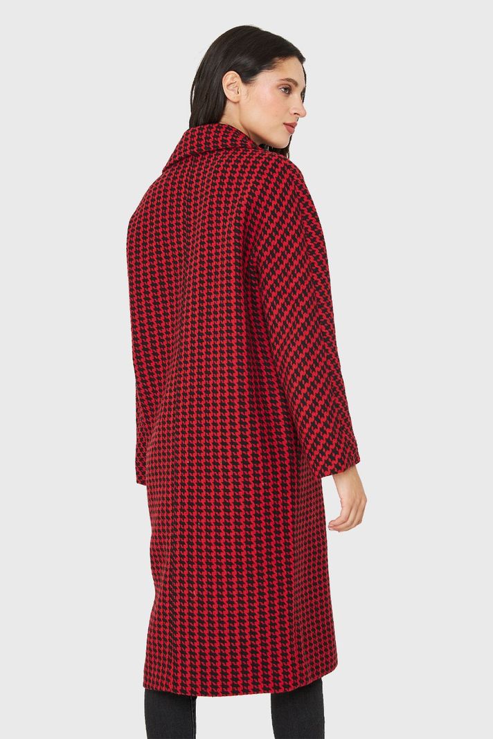 Abrigo Oversize Pied De Poule Rojo Nicopoly-3
