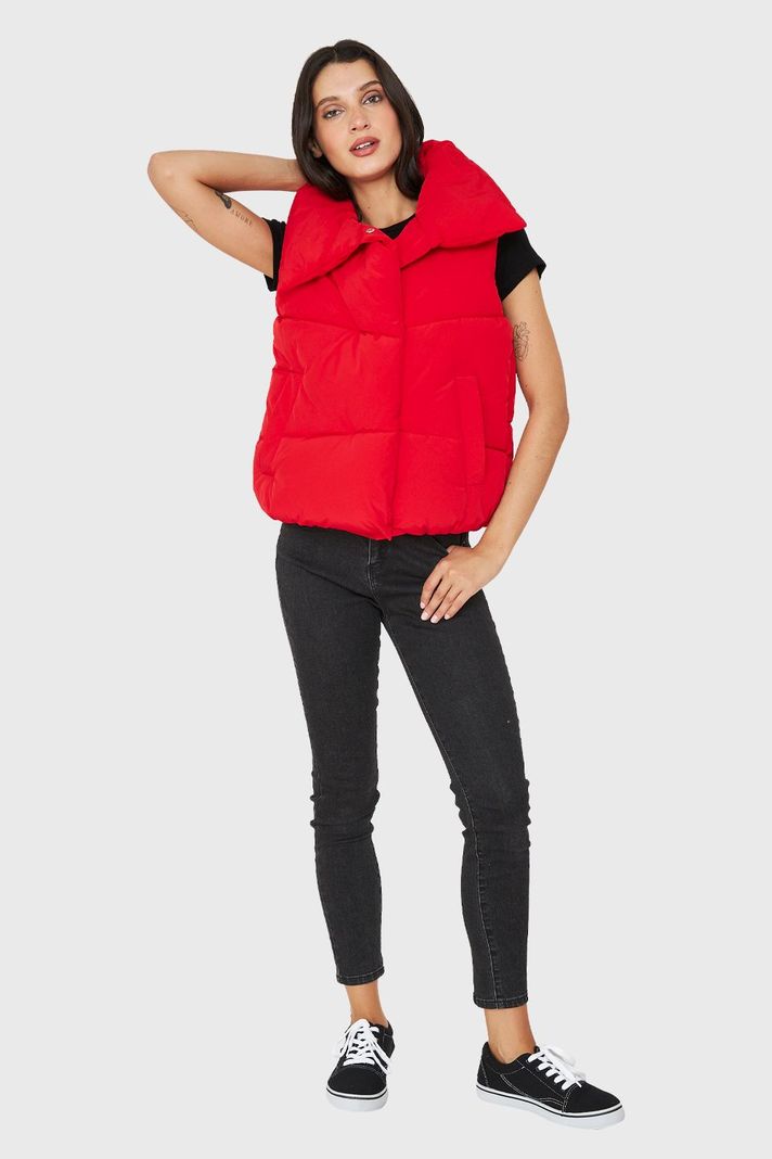 Parka Sin Mangas Imán Cuello Rojo Nicopoly-1