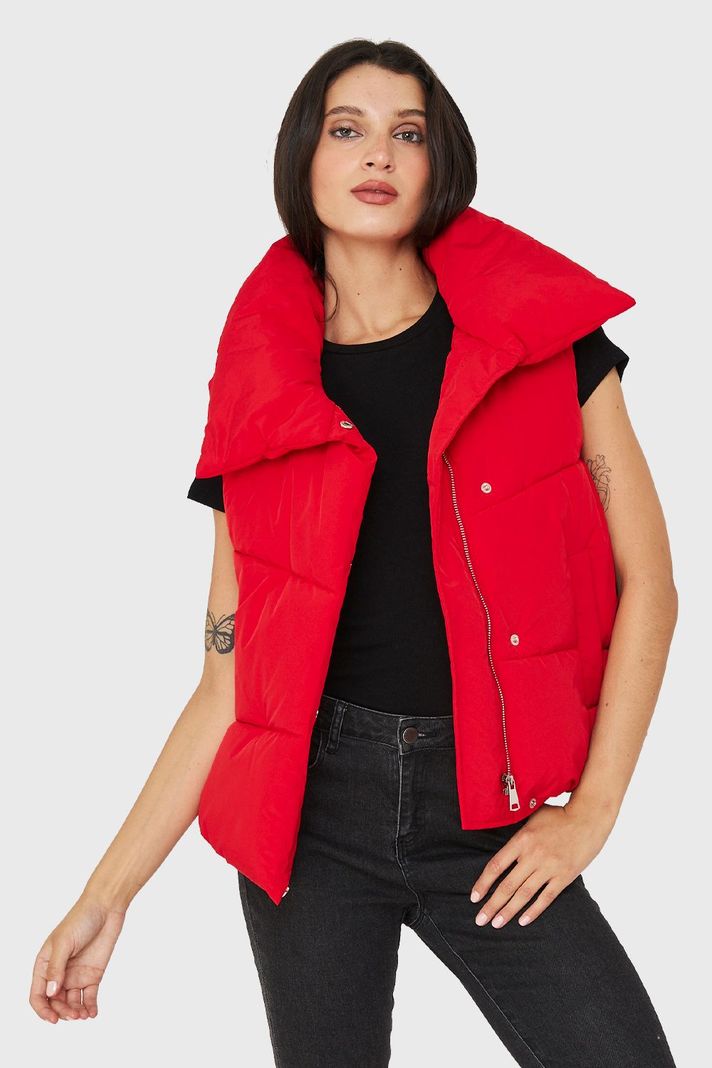 Parka Sin Mangas Imán Cuello Rojo Nicopoly-4