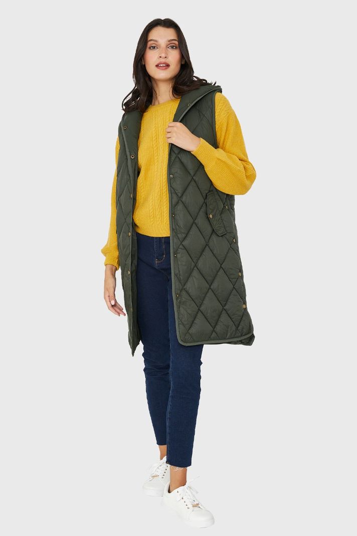 Parka Sin Mangas Quilt Oliva Nicopoly-1