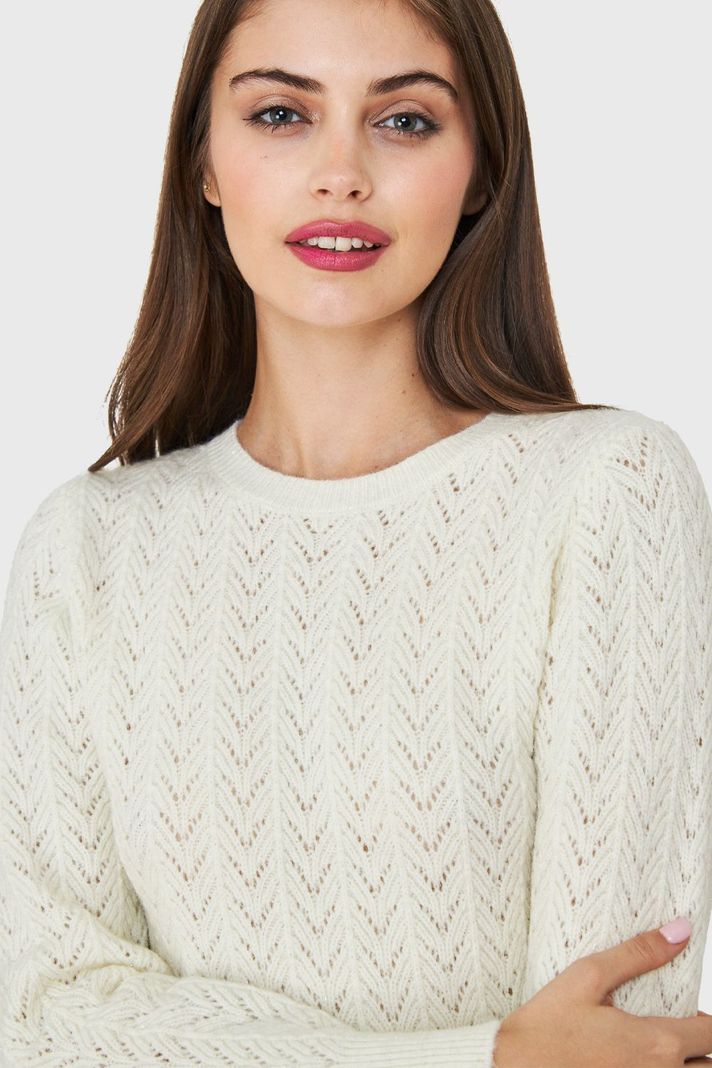 Sweater Punto Fantasía Lurex Blanco Nicopoly-5