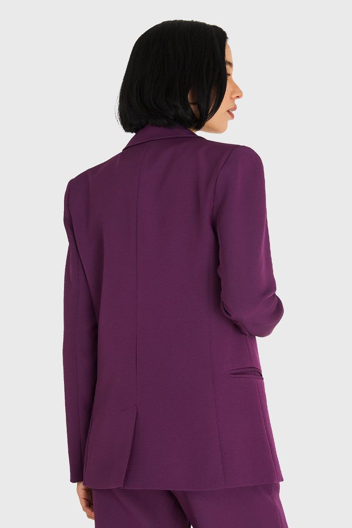 Blazer De Tope Botones Decorativos Morado Nicopoly-3