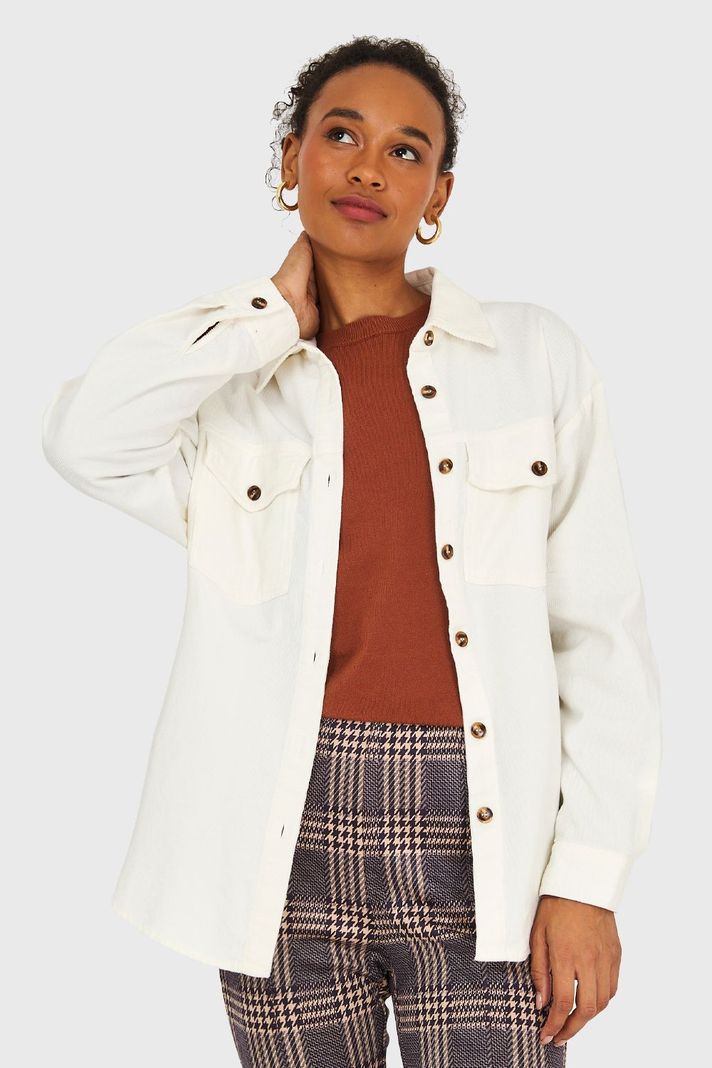 Sobrecamisa Cotelé Blanco Invierno Nicopoly-0