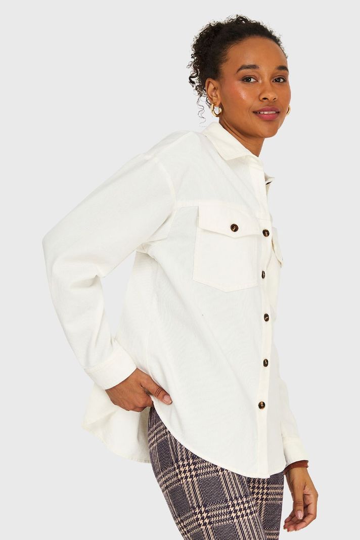 Sobrecamisa Cotelé Blanco Invierno Nicopoly-2