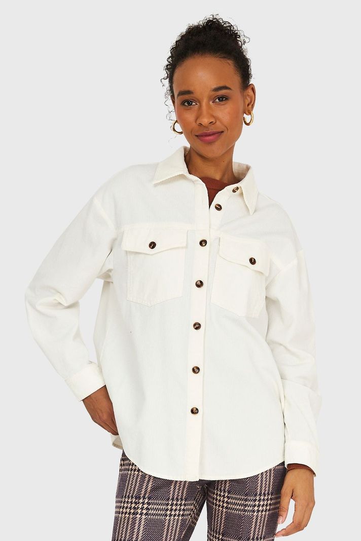 Sobrecamisa Cotelé Blanco Invierno Nicopoly-4