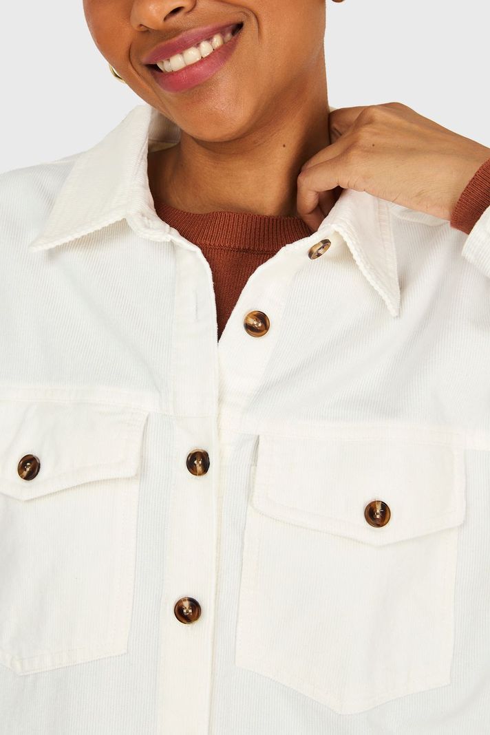 Sobrecamisa Cotelé Blanco Invierno Nicopoly-5