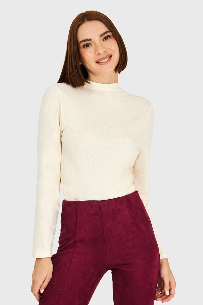 Polera Cuello Redondo Blanco Invierno Nicopoly-0