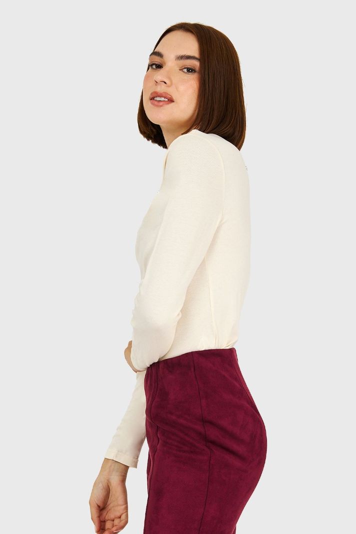 Polera Cuello Redondo Blanco Invierno Nicopoly-2