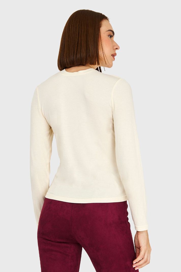 Polera Cuello Redondo Blanco Invierno Nicopoly-3