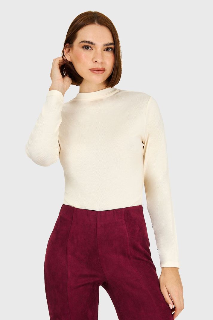 Polera Cuello Redondo Blanco Invierno Nicopoly-4