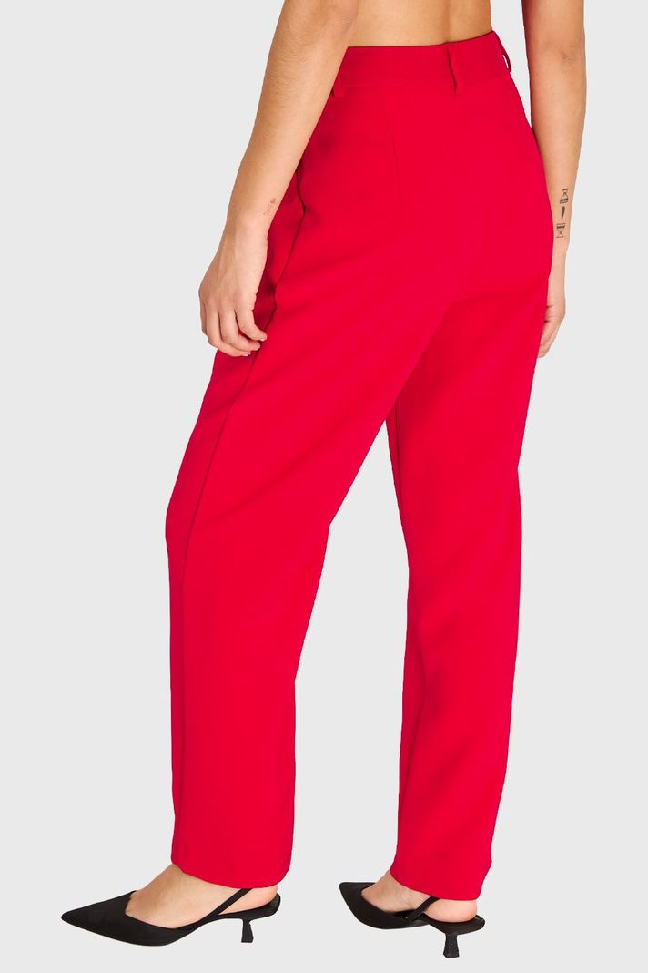 Pantalón Recto Con Pinzas Rojo Nicopoly-3