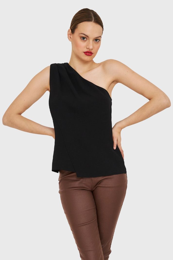 Blusa Asimétrica Negro Nicopoly-0