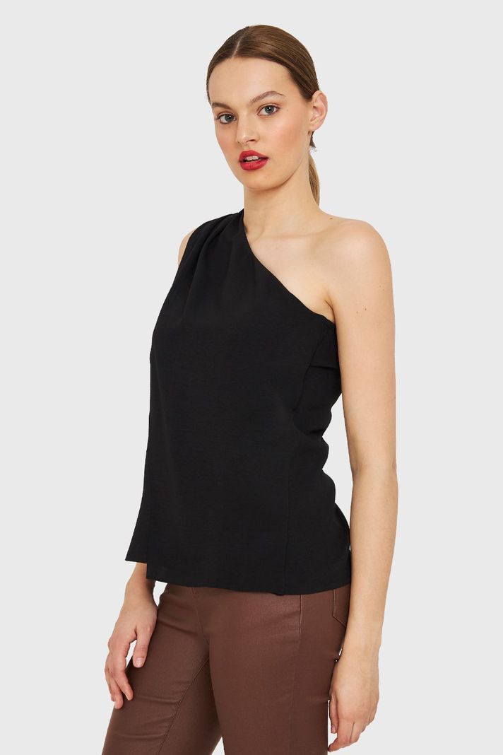 Blusa Asimétrica Negro Nicopoly-2