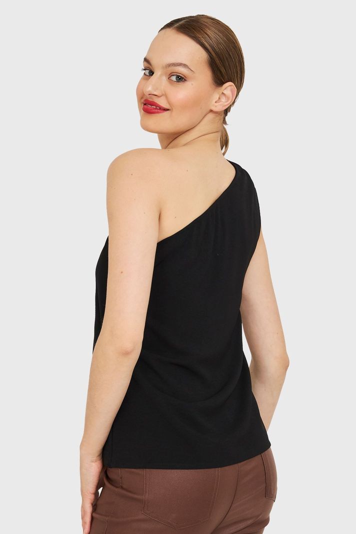 Blusa Asimétrica Negro Nicopoly-3