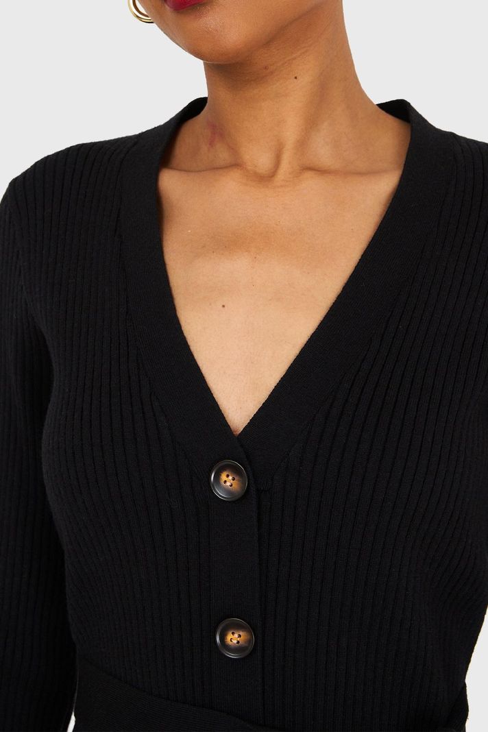 Vestido Sweater Midi Negro Nicopoly-5