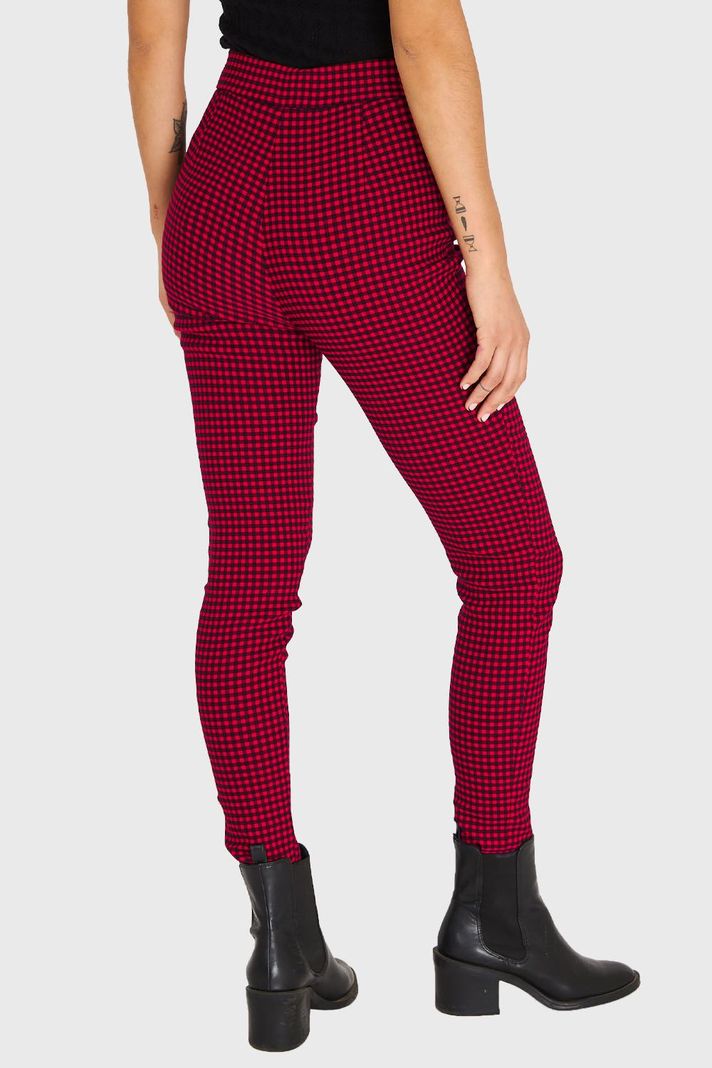 Calza Skinny Vichy Con Cierre Rojo Nicopoly-3