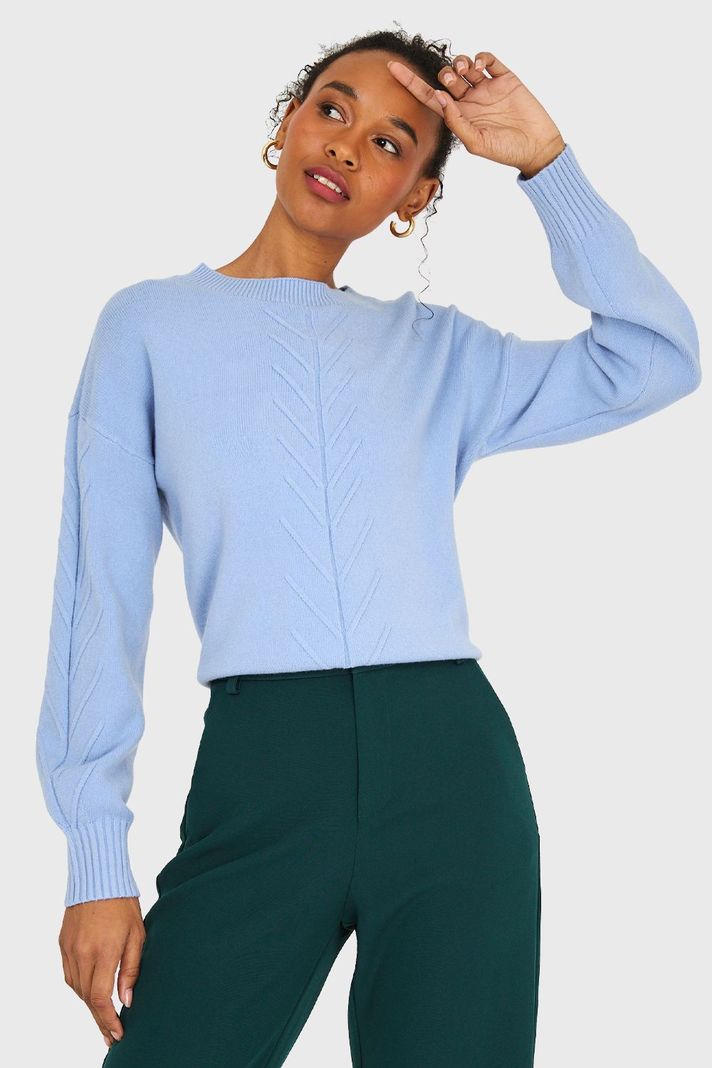 Sweater Diseños Espigas Celeste Nicopoly-0