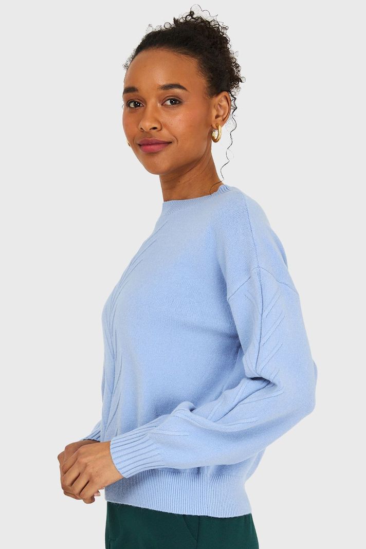 Sweater Diseños Espigas Celeste Nicopoly-2