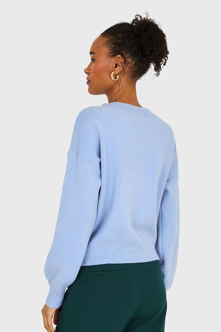 Sweater Diseños Espigas Celeste Nicopoly-3