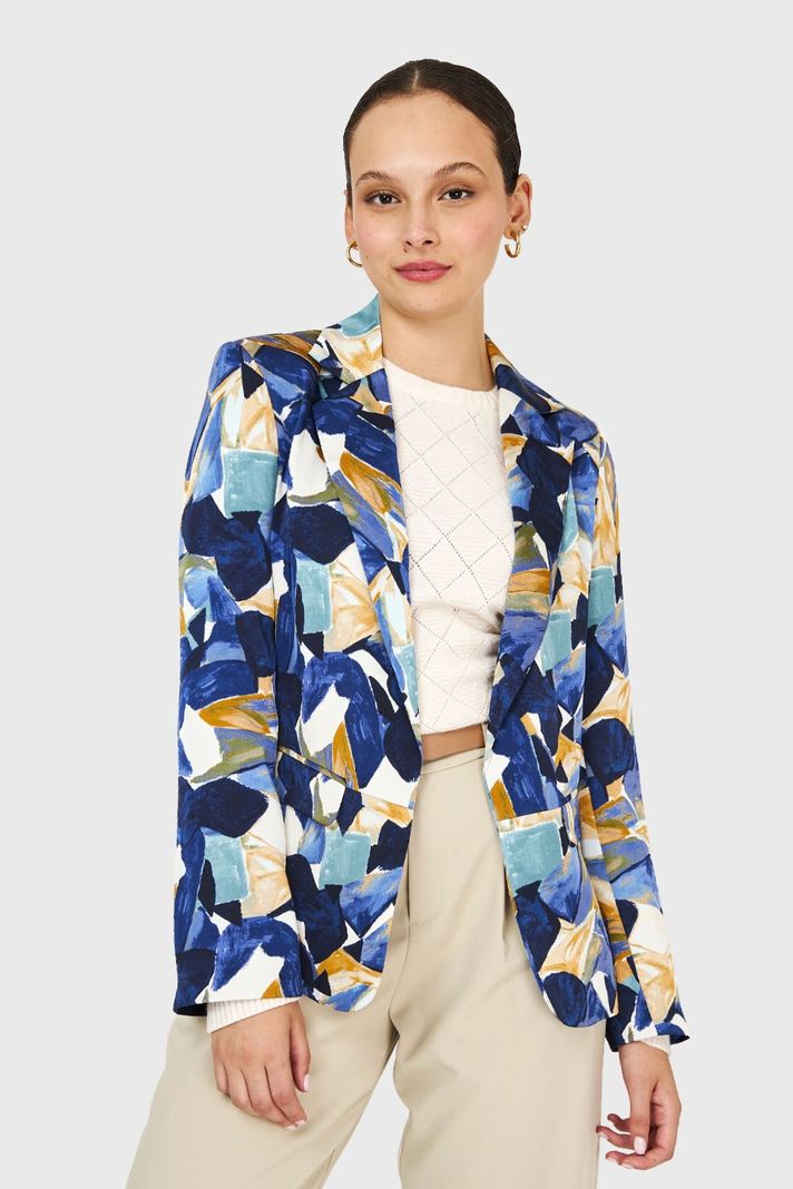 Blazer Pinceladas Azul Nicopoly-4