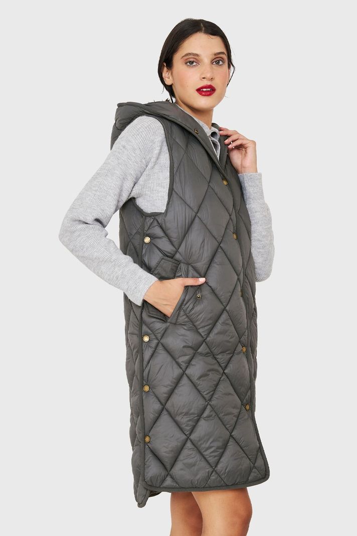 Parka Sin Mangas Quilt Gris Nicopoly-2