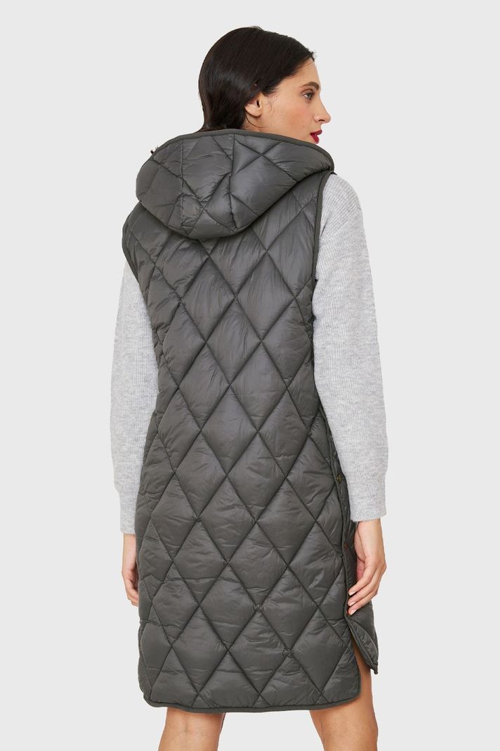 Parka Sin Mangas Quilt Gris Nicopoly-3