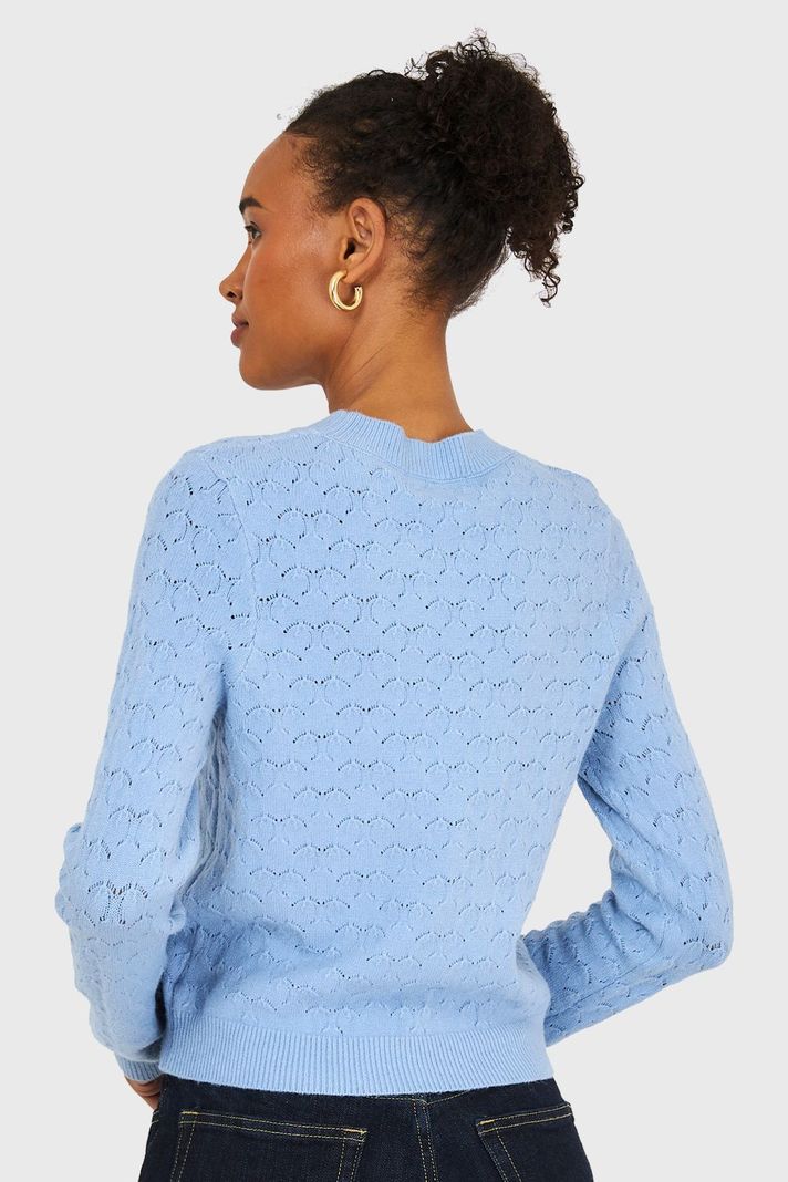 Sweater Básico Cuello Redondo Celeste Nicopoly-3