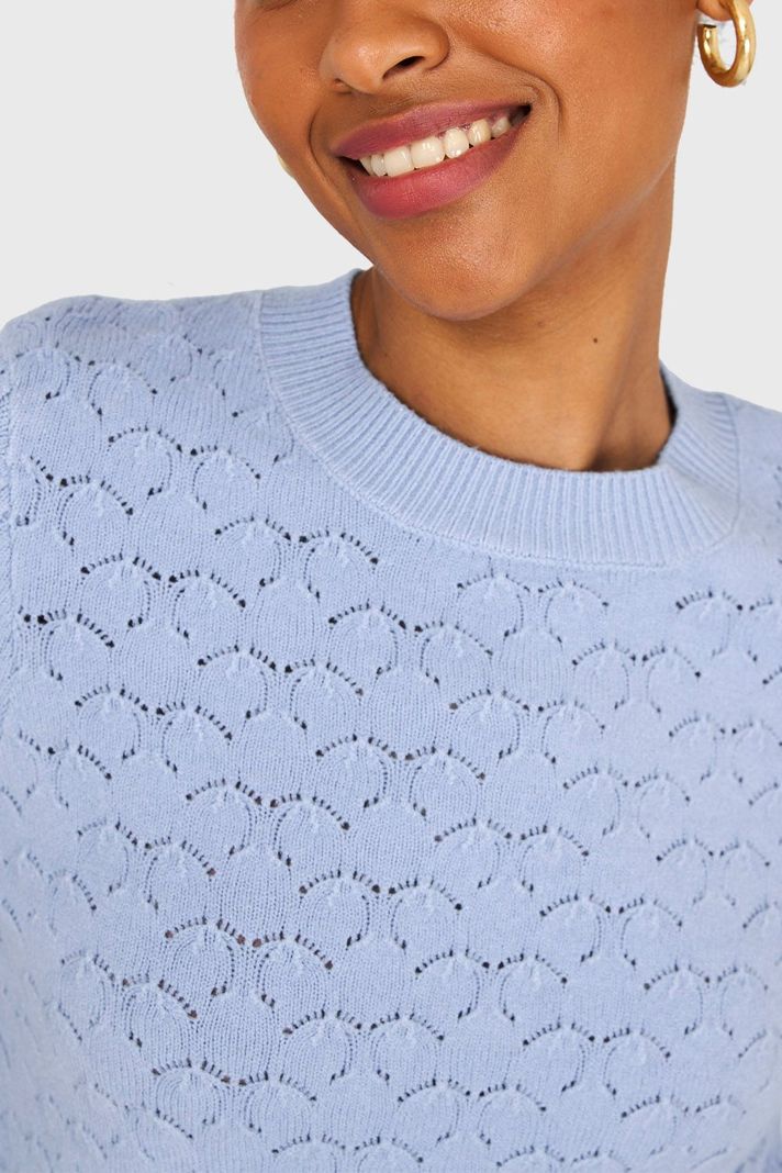 Sweater Básico Cuello Redondo Celeste Nicopoly-5