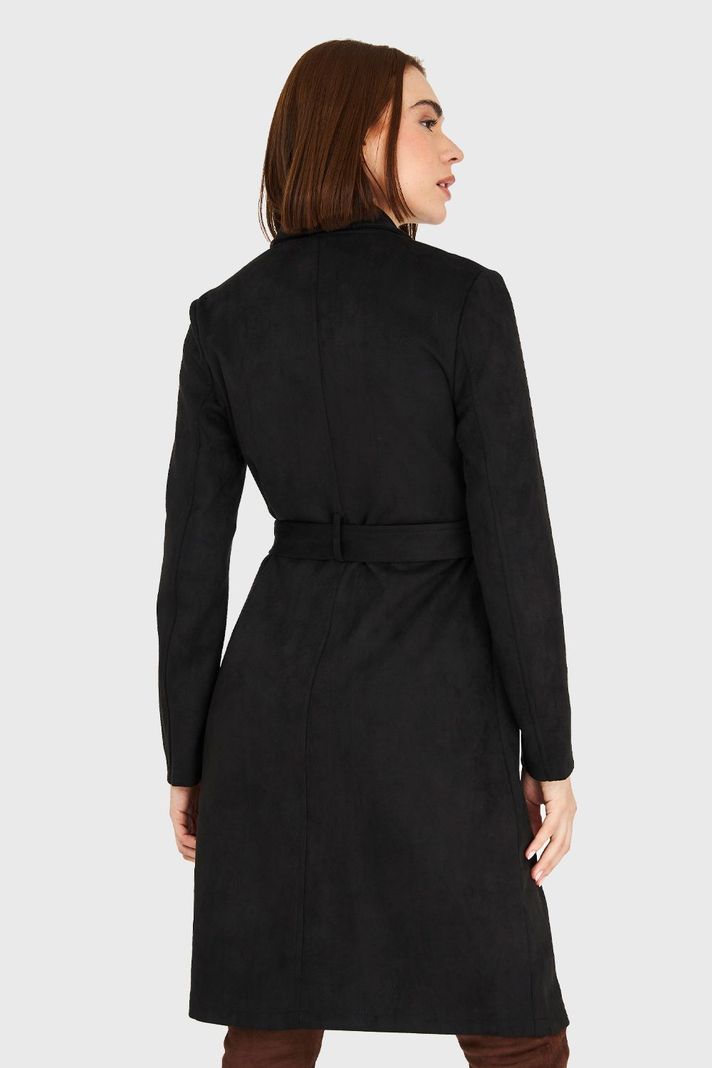Trench Tipo Gamuza Negro Nicopoly-3