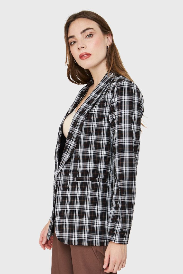Blazer Escocés Negro Nicopoly-2