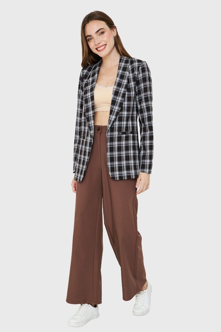 Blazer Escocés Negro Nicopoly-1