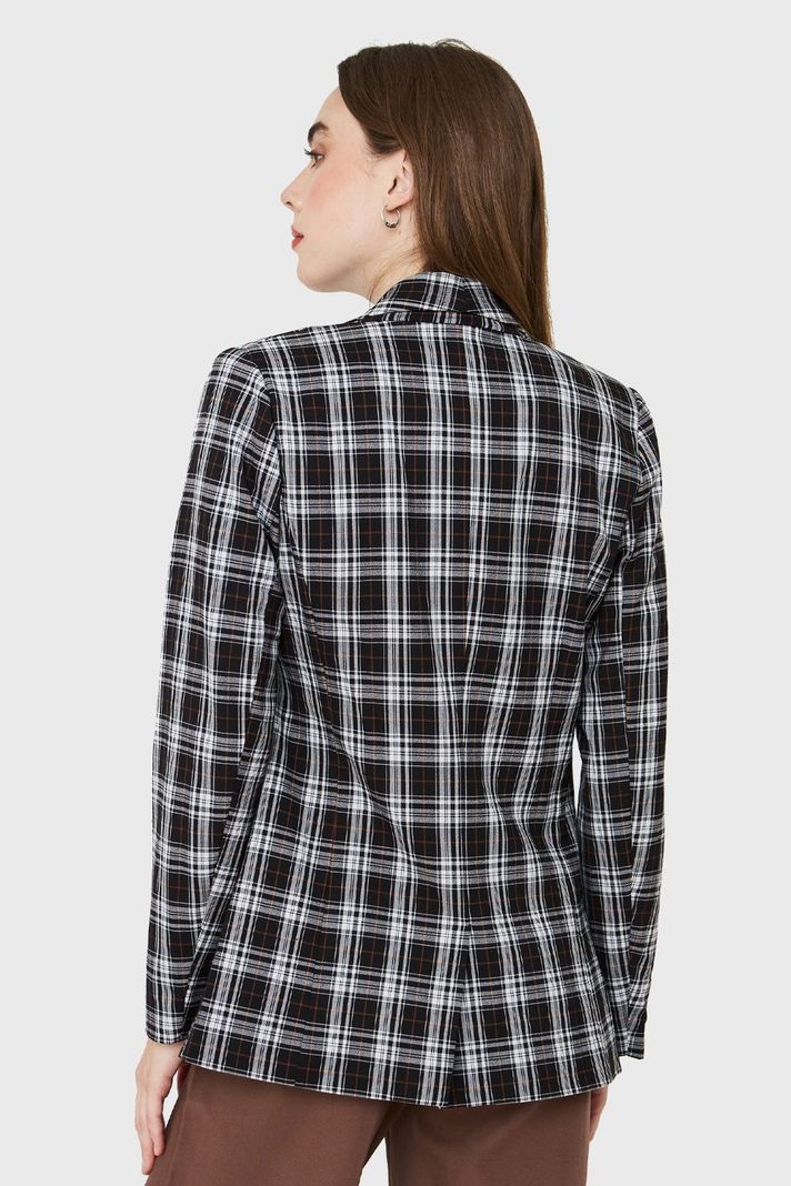Blazer Escocés Negro Nicopoly-3