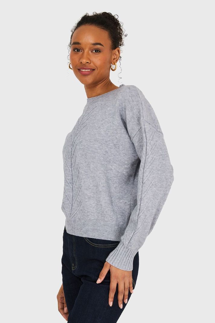 Sweater Diseños Espigas Gris Nicopoly-2