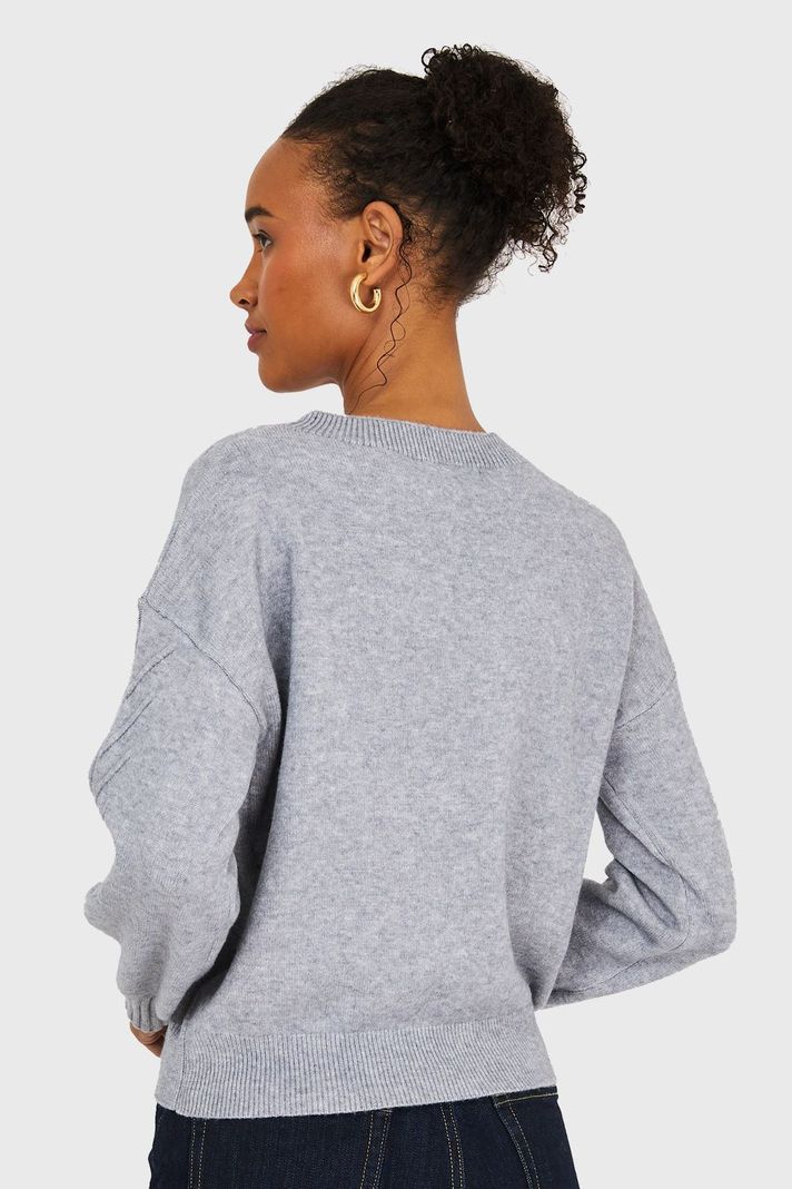 Sweater Diseños Espigas Gris Nicopoly-3