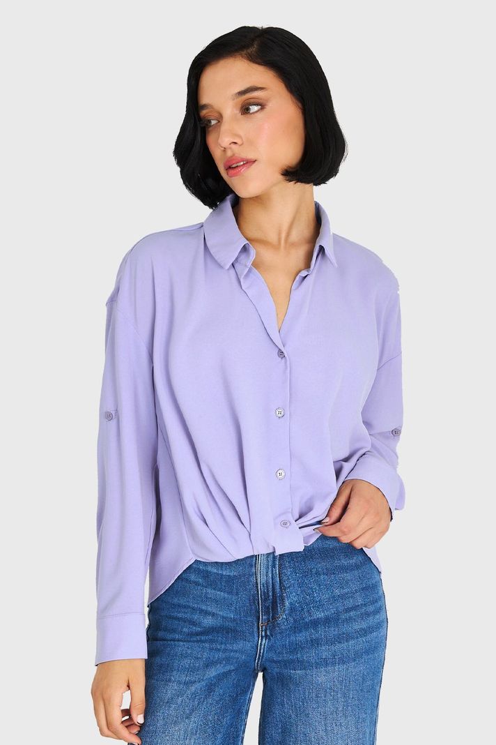 Camisa Manga Ajustable Celeste Nicopoly-0