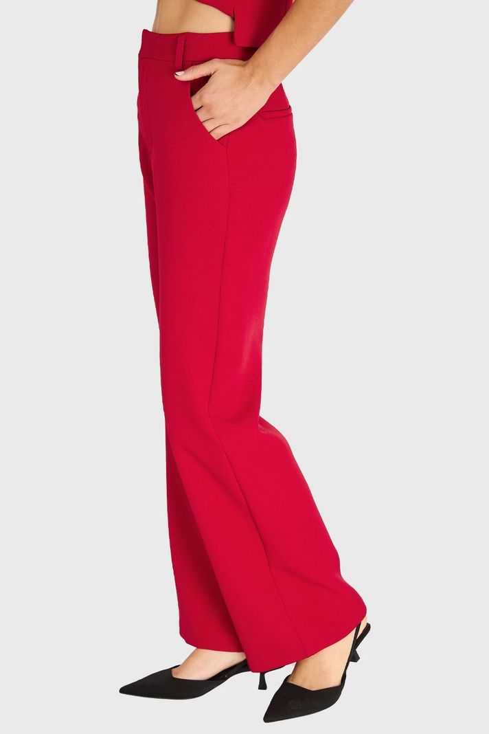 Pantalón Pierna Ancha Con Pasador Rojo Oscuro Nicopoly-2