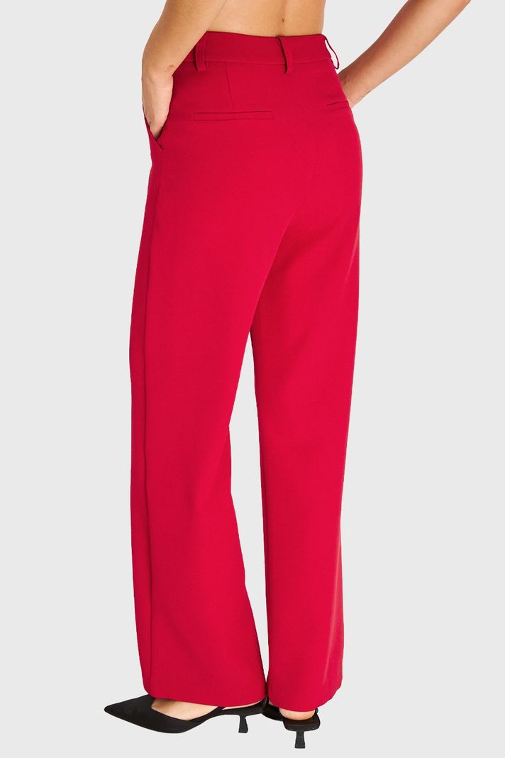 Pantalón Pierna Ancha Con Pasador Rojo Oscuro Nicopoly-3