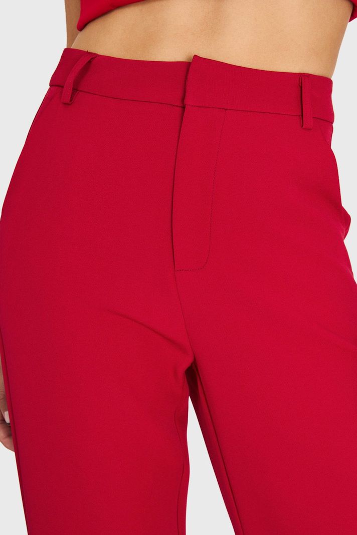 Pantalón Pierna Ancha Con Pasador Rojo Oscuro Nicopoly-5