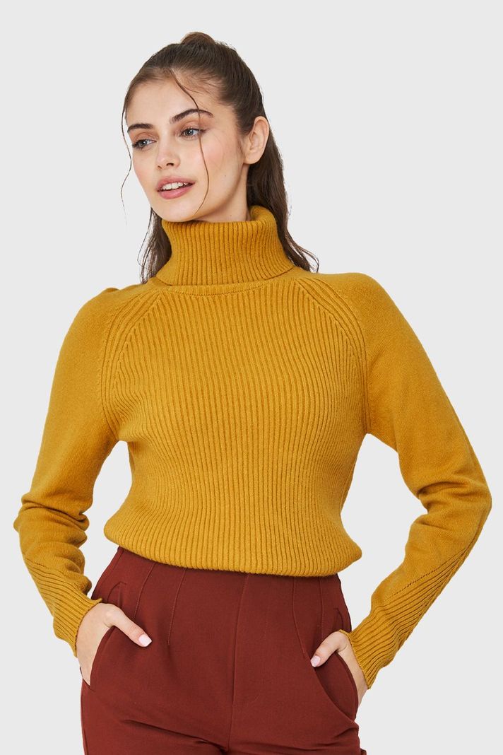 Sweater Beatle Acanalado Mostaza Nicopoly-0